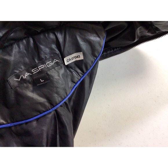 Via Spiga Down Jacket Puffer Coat Real Fur Trim Womens Large - Picture 7 of 8